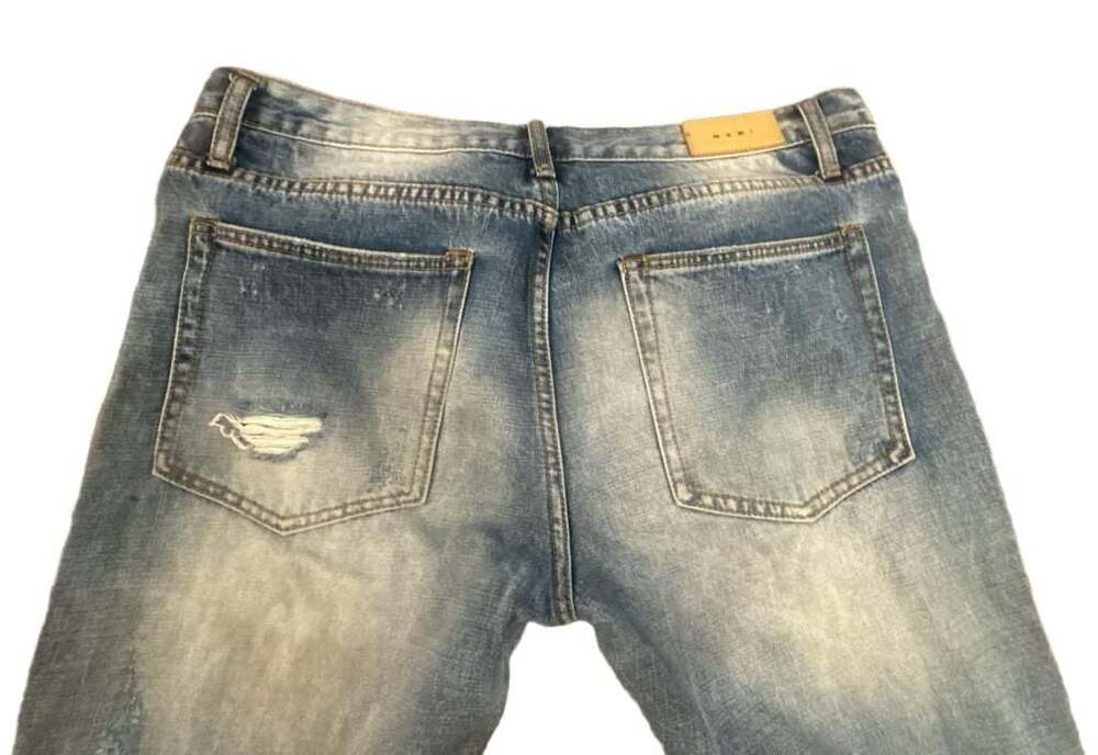 mnml Distressed Light Wash Denim Jeans Size 38